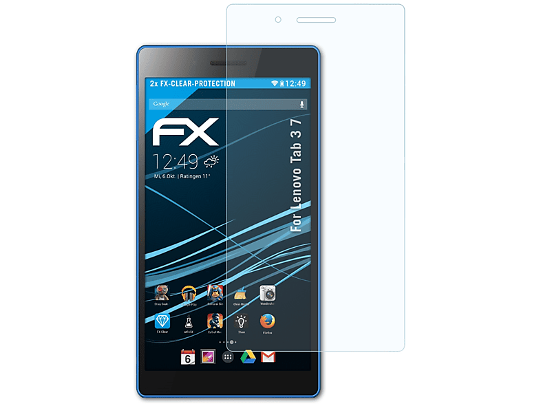 ATFOLIX 2x FX-Clear Displayschutz(für Lenovo 7) Tab 3