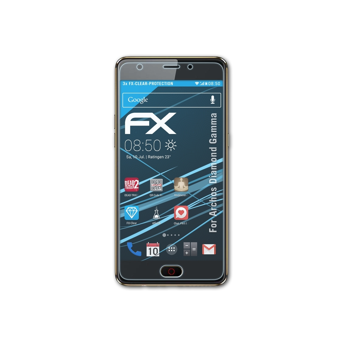 3x FX-Clear Archos Displayschutz(für ATFOLIX Gamma) Diamond
