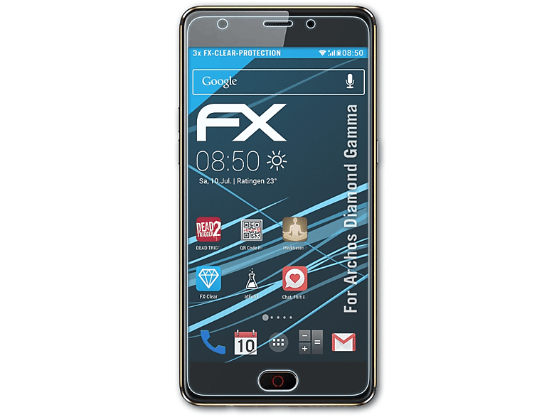 Diamond Gamma) ATFOLIX FX-Clear Displayschutz(für 3x Archos
