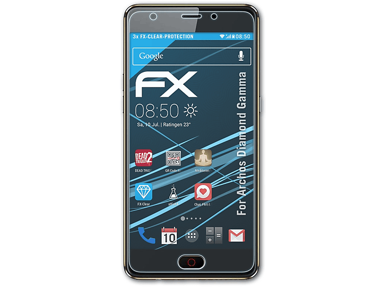 Displayschutz(für FX-Clear Gamma) 3x Diamond ATFOLIX Archos