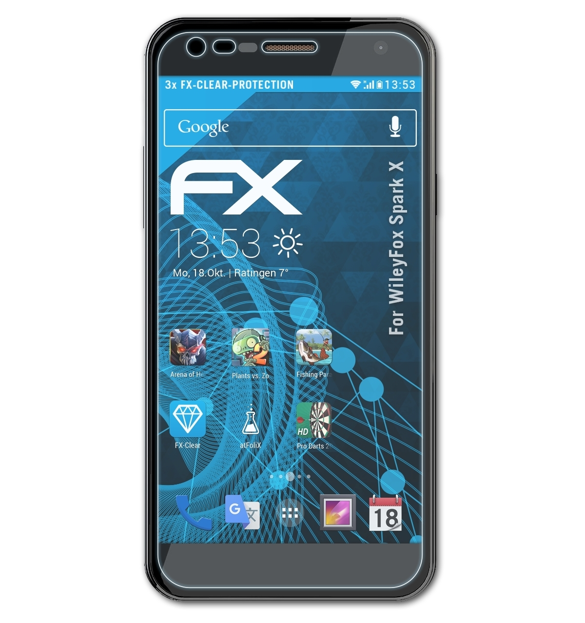 WileyFox FX-Clear Displayschutz(für 3x ATFOLIX X) Spark