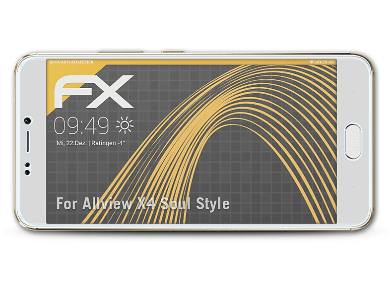 ATFOLIX 3x Displayschutz(für FX-Antireflex Soul Allview Style) X4