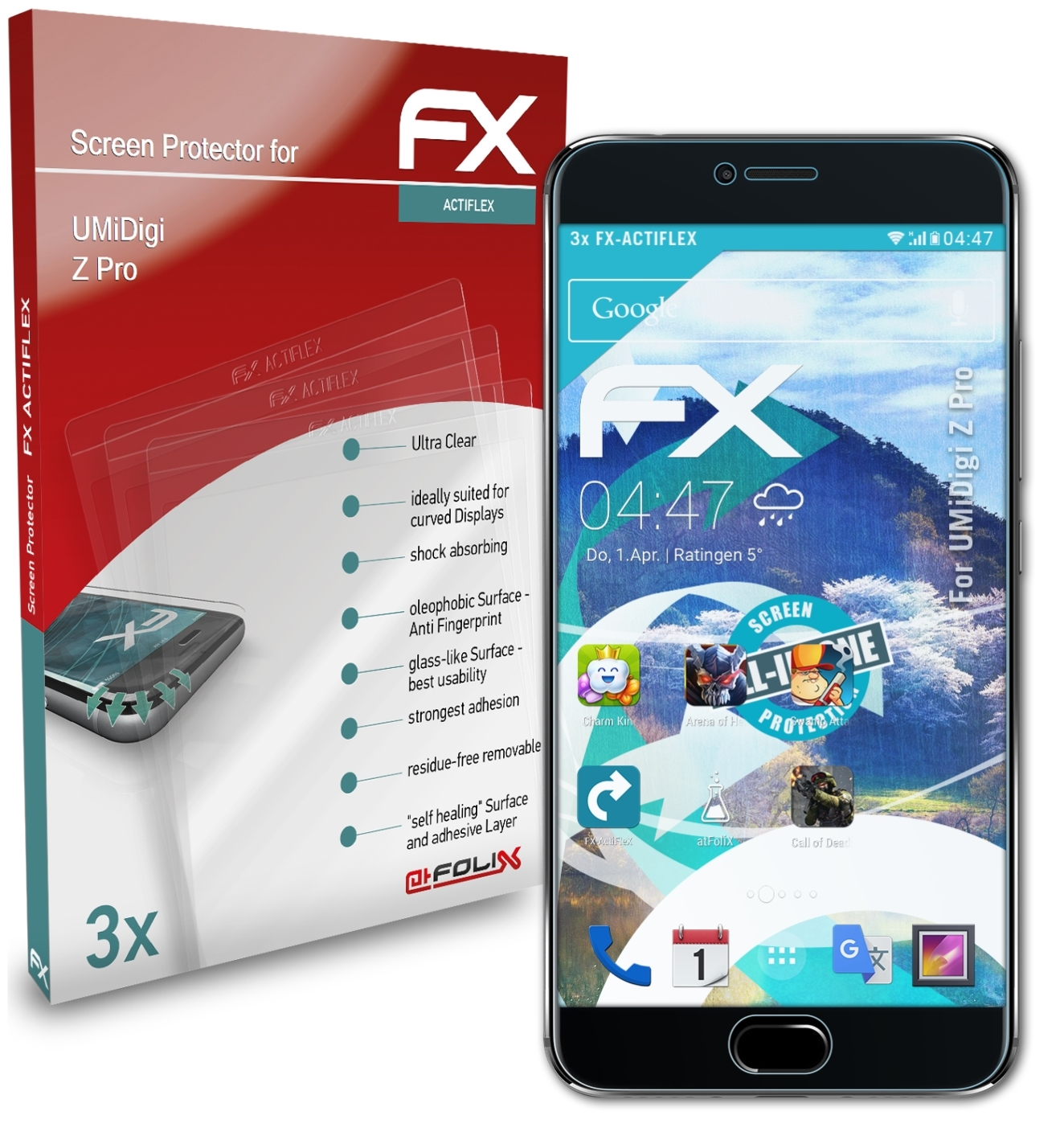 Pro) ATFOLIX FX-ActiFleX Z 3x UMiDigi Displayschutz(für