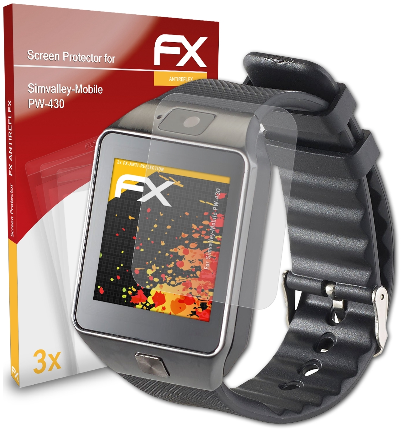 3x Displayschutz(für PW-430) ATFOLIX FX-Antireflex Simvalley-Mobile