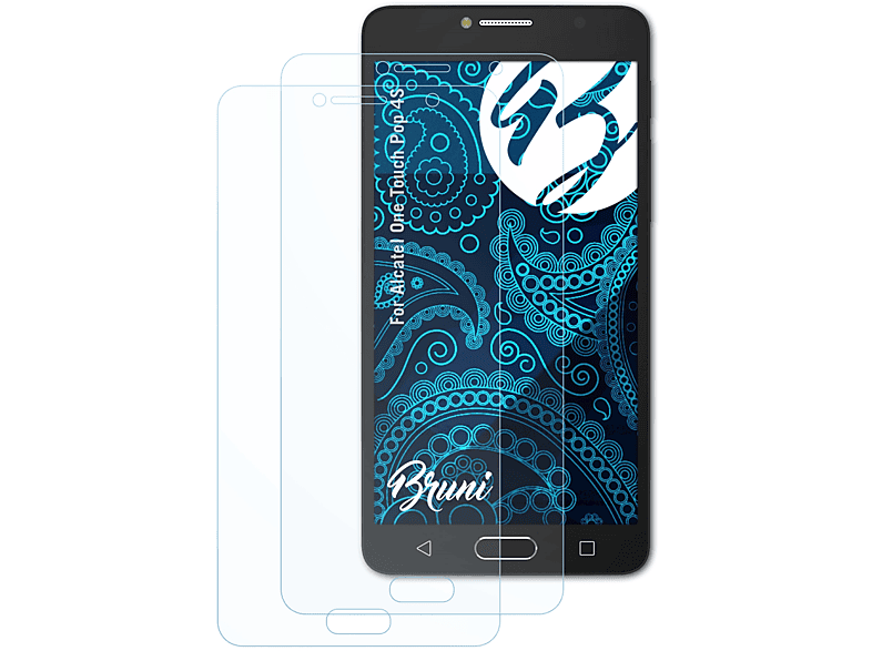 BRUNI 2x Basics-Clear Alcatel 4S) Touch Pop One Schutzfolie(für