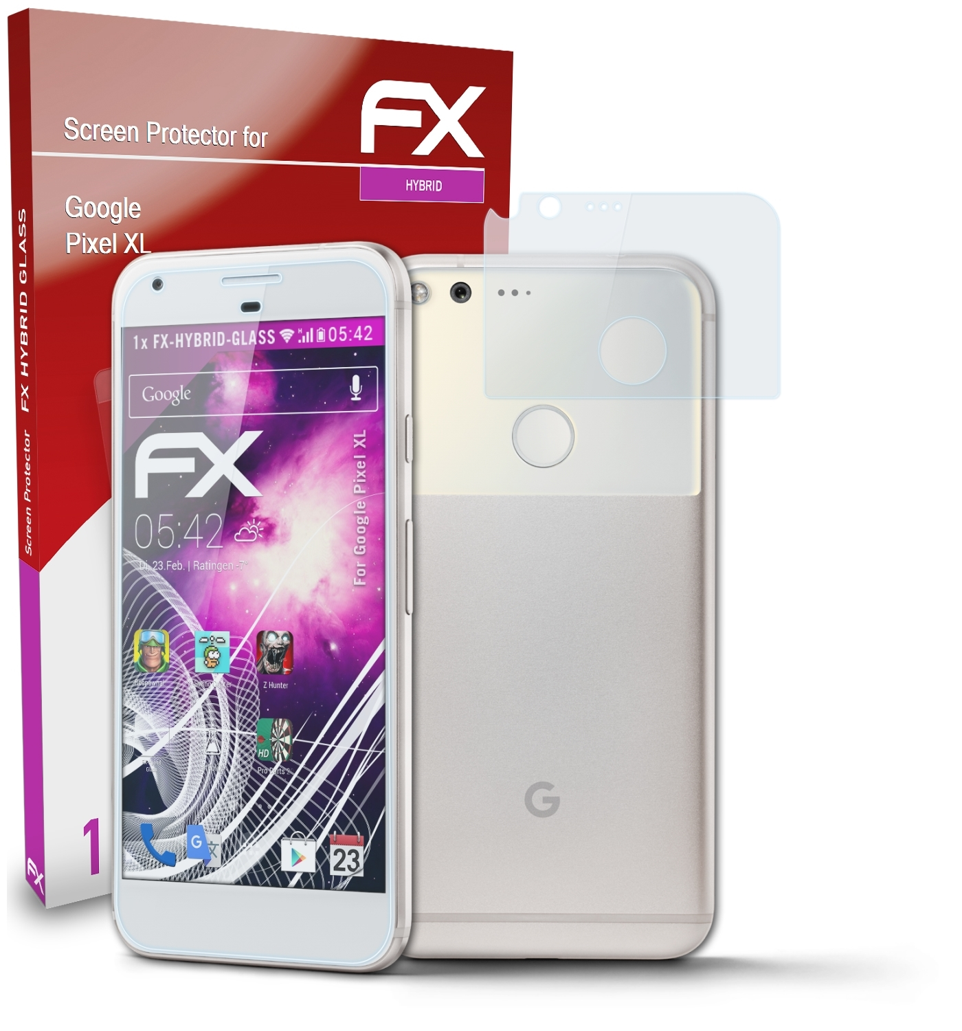 XL) Google ATFOLIX Pixel Schutzglas(für FX-Hybrid-Glass