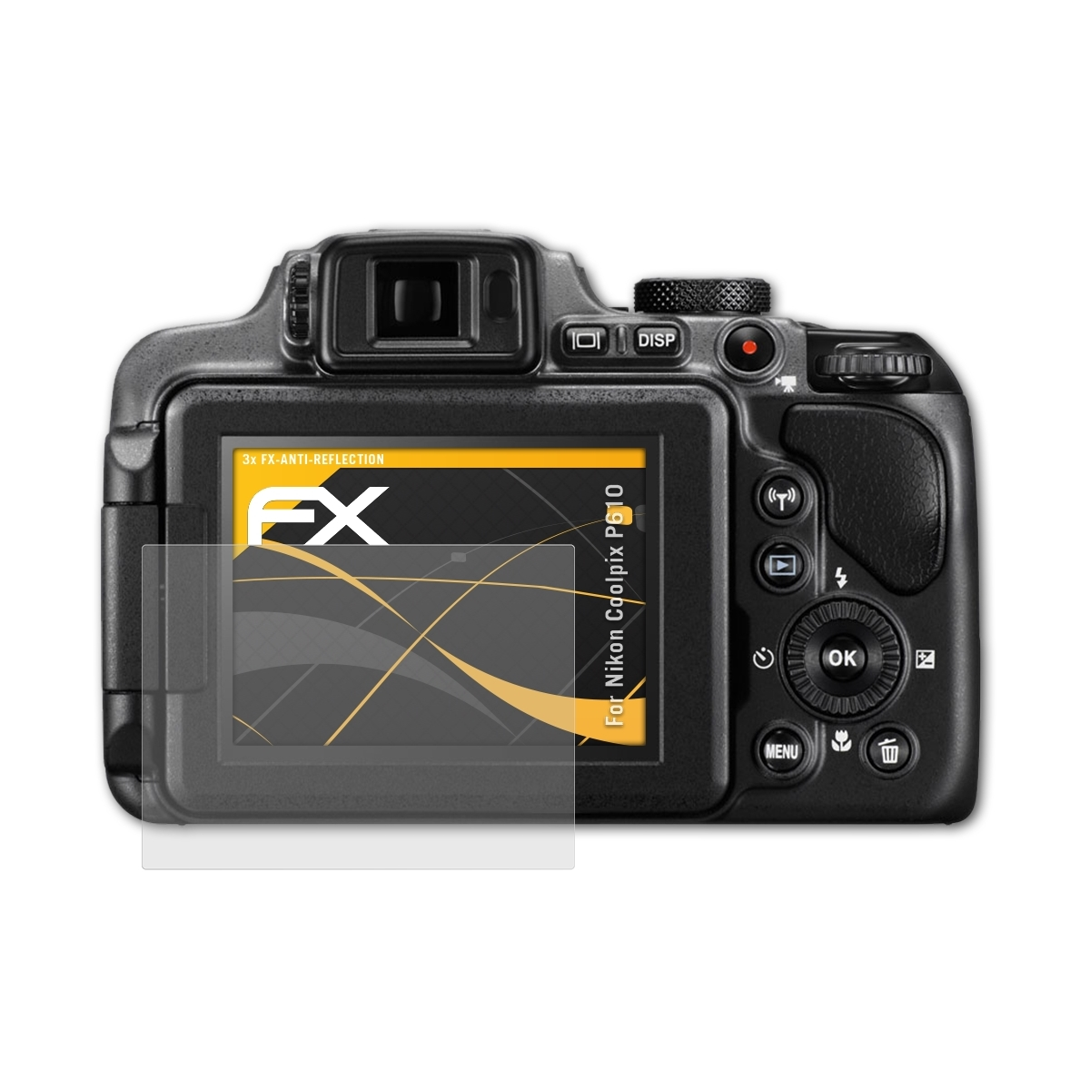 Displayschutz(für Nikon ATFOLIX 3x Coolpix P610) FX-Antireflex