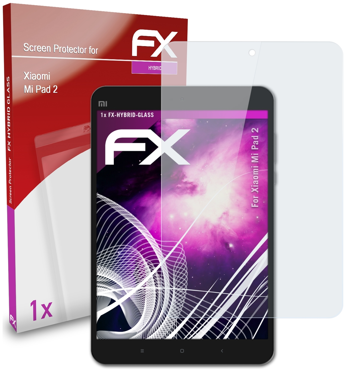 FX-Hybrid-Glass Pad 2) Mi ATFOLIX Xiaomi Schutzglas(für