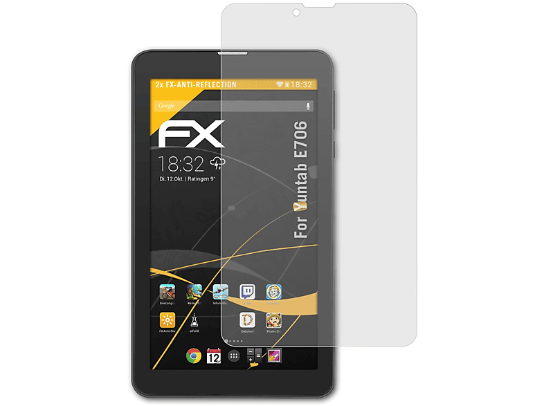 ATFOLIX 2x FX-Antireflex Displayschutz(für Yuntab E706)