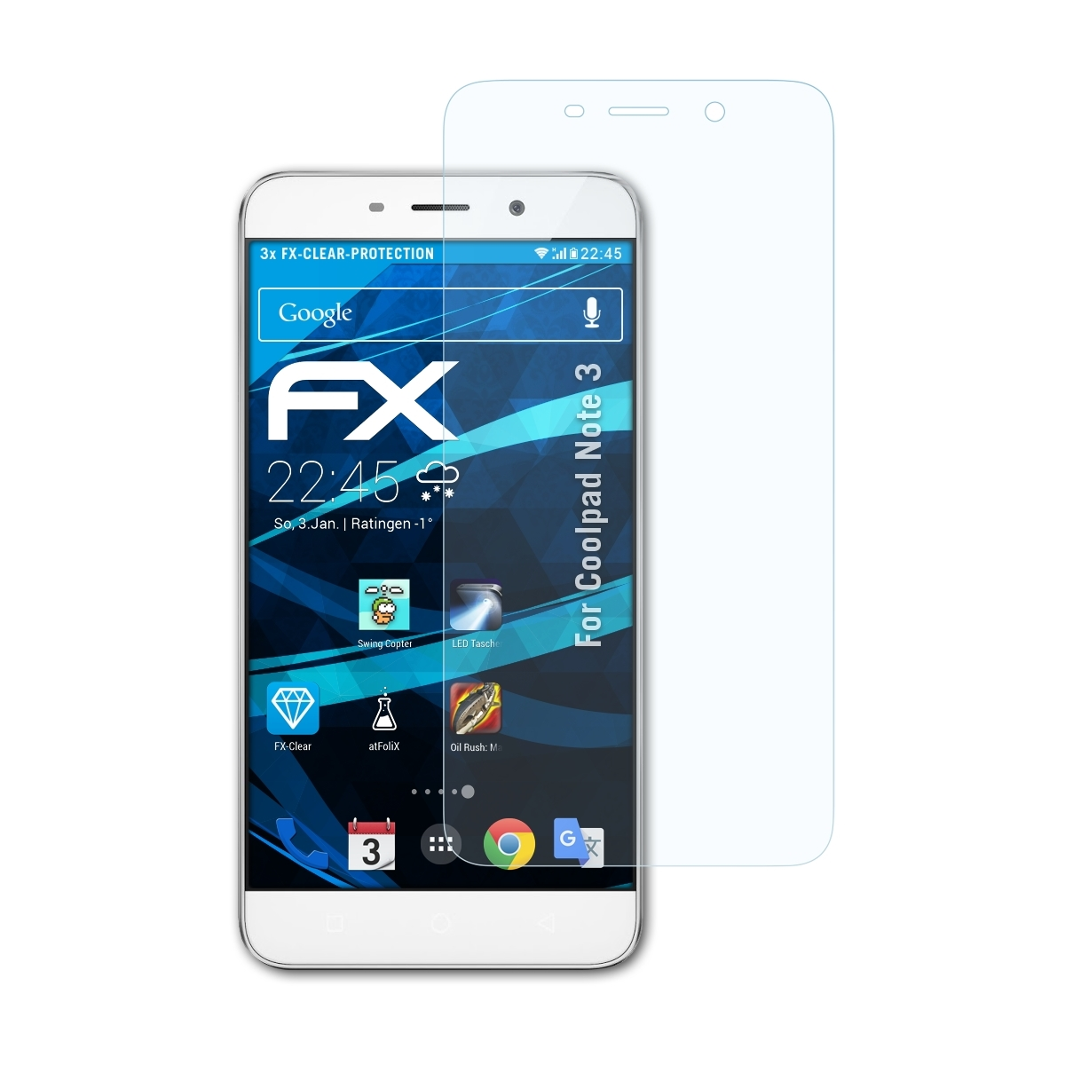 ATFOLIX 3x FX-Clear 3) Coolpad Displayschutz(für Note