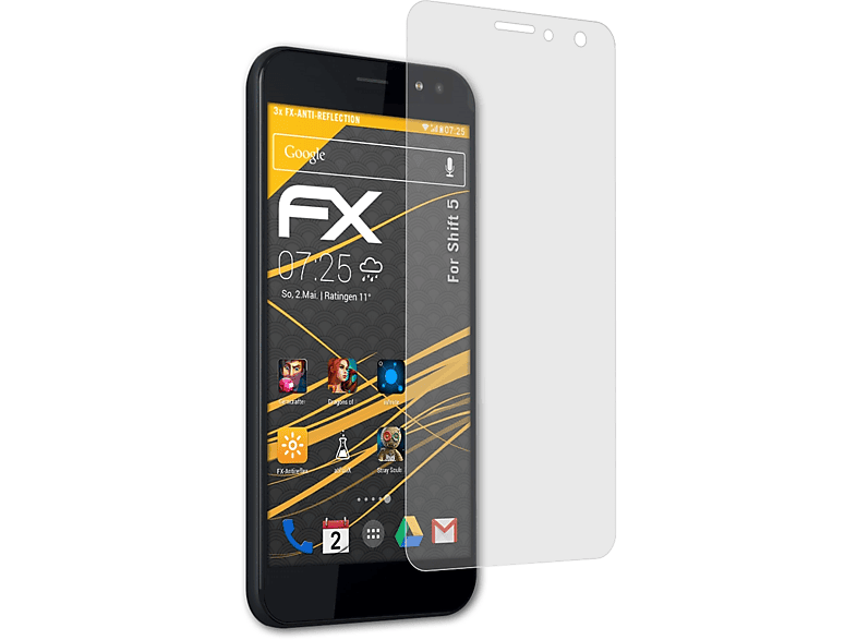 ATFOLIX 3x FX-Antireflex Displayschutz(für Shift 5)