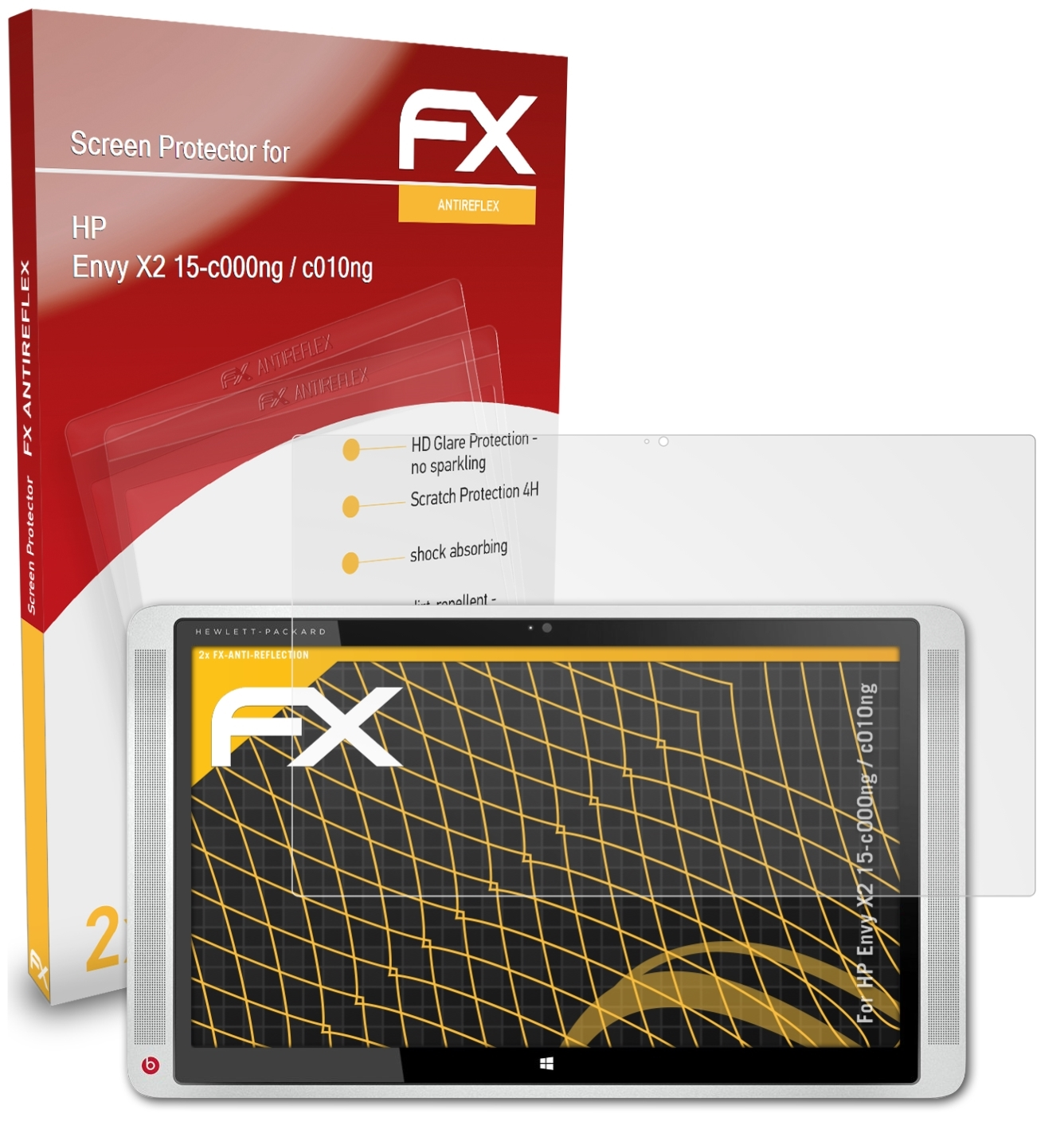 ATFOLIX 2x FX-Antireflex HP Displayschutz(für 15-c000ng Envy X2 c010ng) 