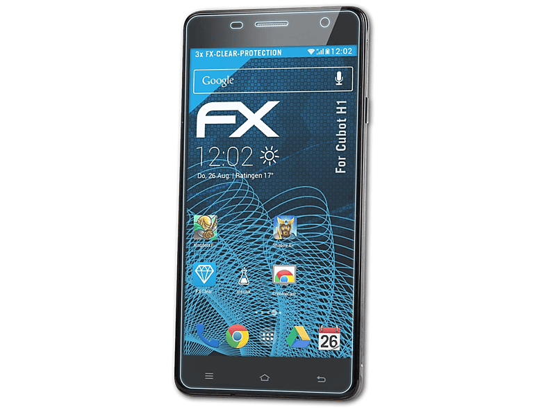 ATFOLIX 3x H1) FX-Clear Displayschutz(für Cubot