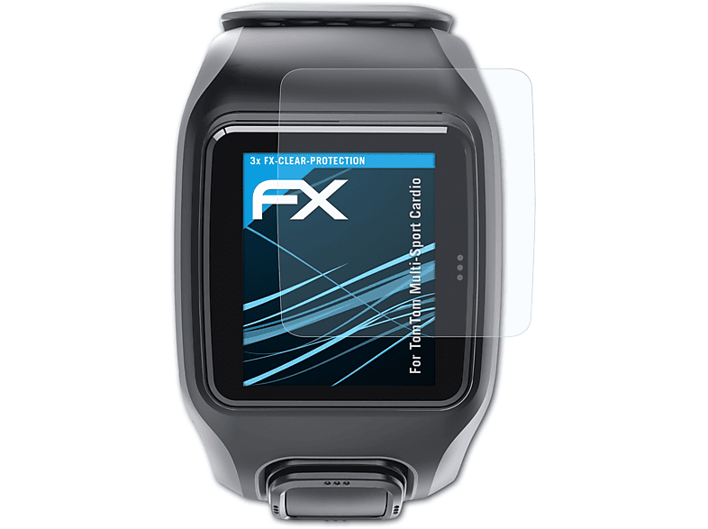 ATFOLIX Cardio) FX-Clear 3x Displayschutz(für TomTom Multi-Sport