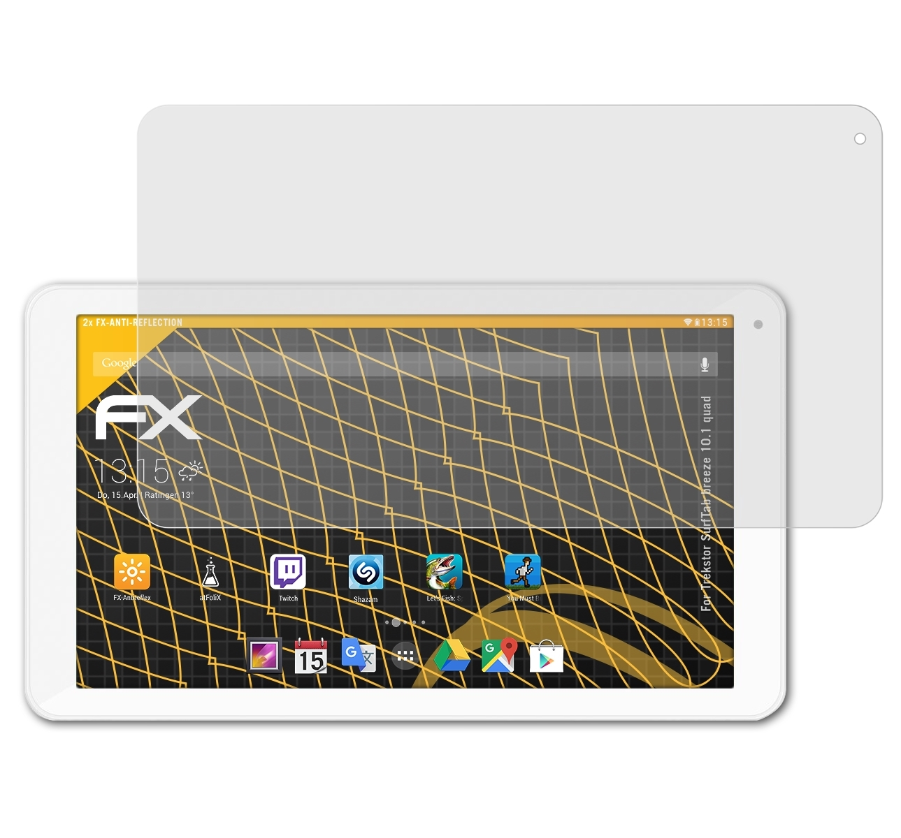 ATFOLIX 2x FX-Antireflex Displayschutz(für Trekstor breeze SurfTab 10.1 quad)