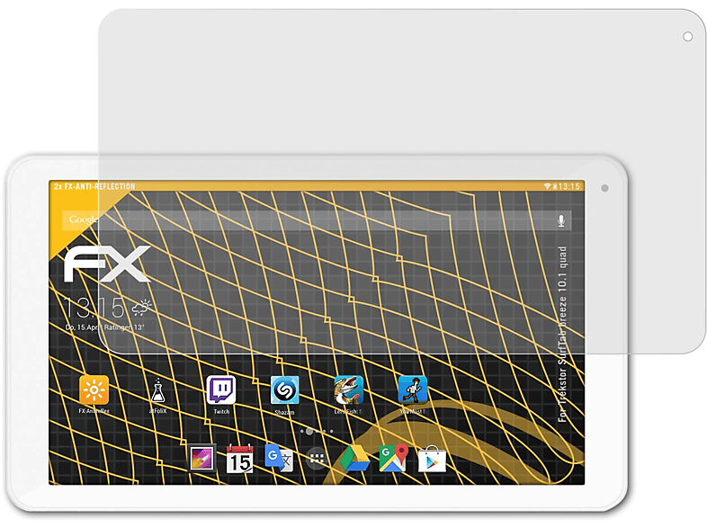 ATFOLIX 2x FX-Antireflex Displayschutz(für Trekstor 10.1 SurfTab breeze quad)