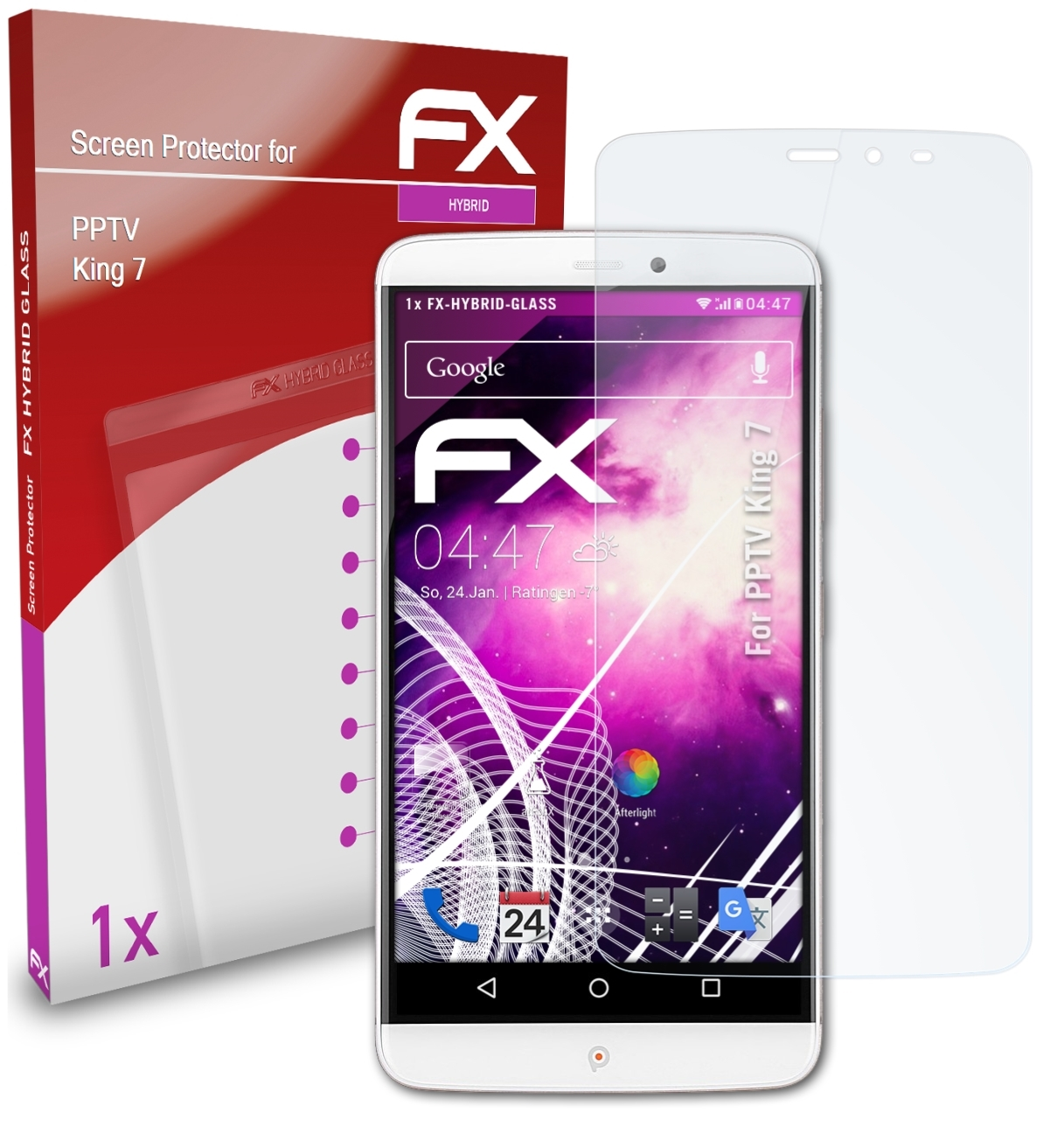 ATFOLIX King 7) PPTV FX-Hybrid-Glass Schutzglas(für