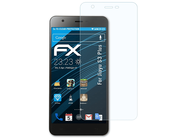 3x Plus) Displayschutz(für S3 Jiayu FX-Clear ATFOLIX