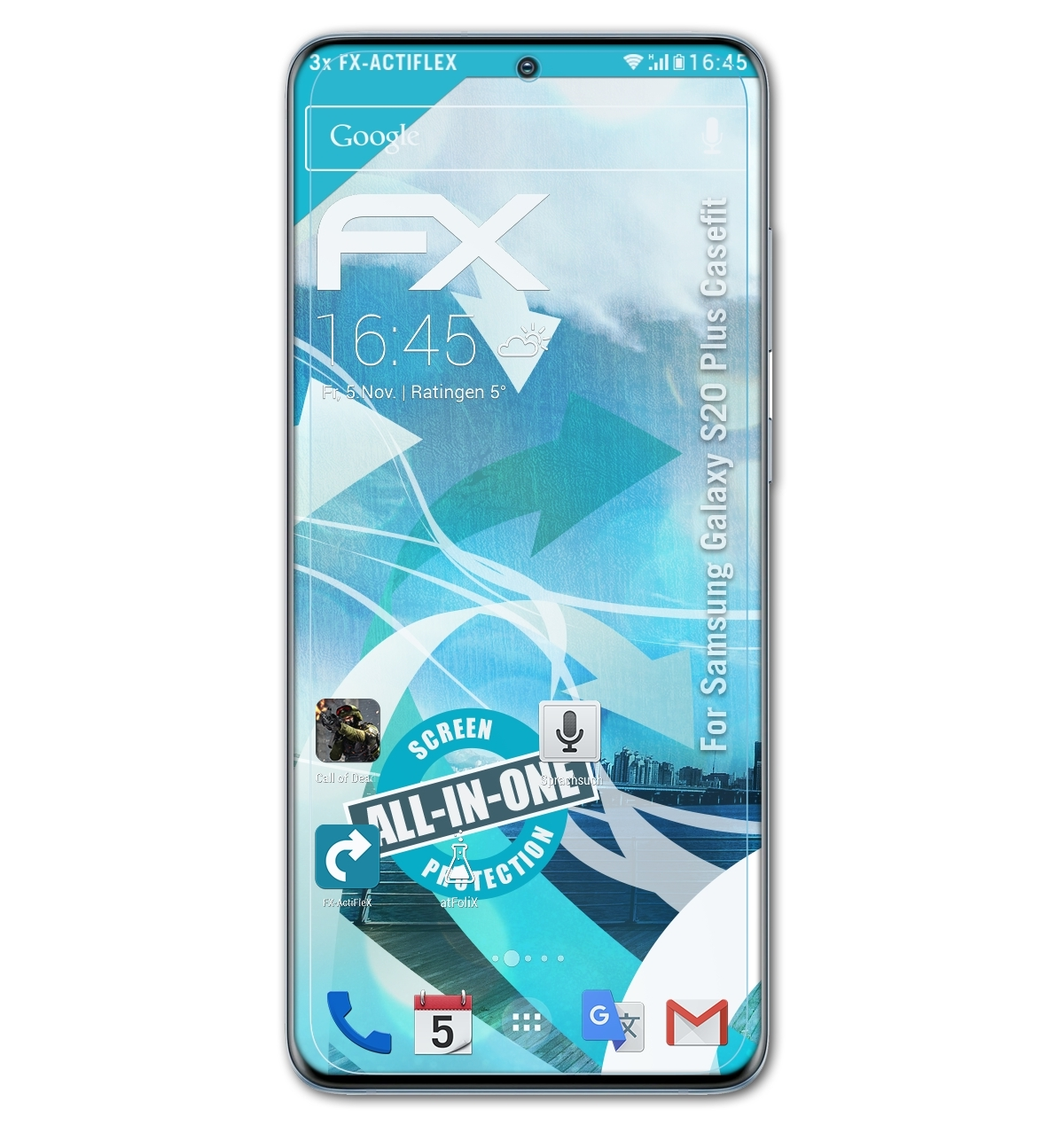 Plus 3x (Casefit)) S20 Samsung ATFOLIX Galaxy FX-ActiFleX Displayschutz(für
