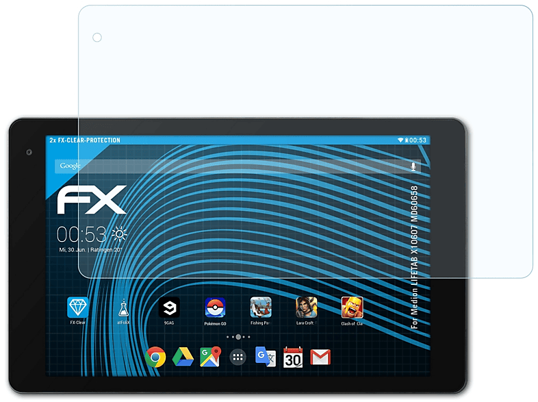 ATFOLIX 2x FX-Clear Displayschutz(für Medion LIFETAB X10607 (MD60658))