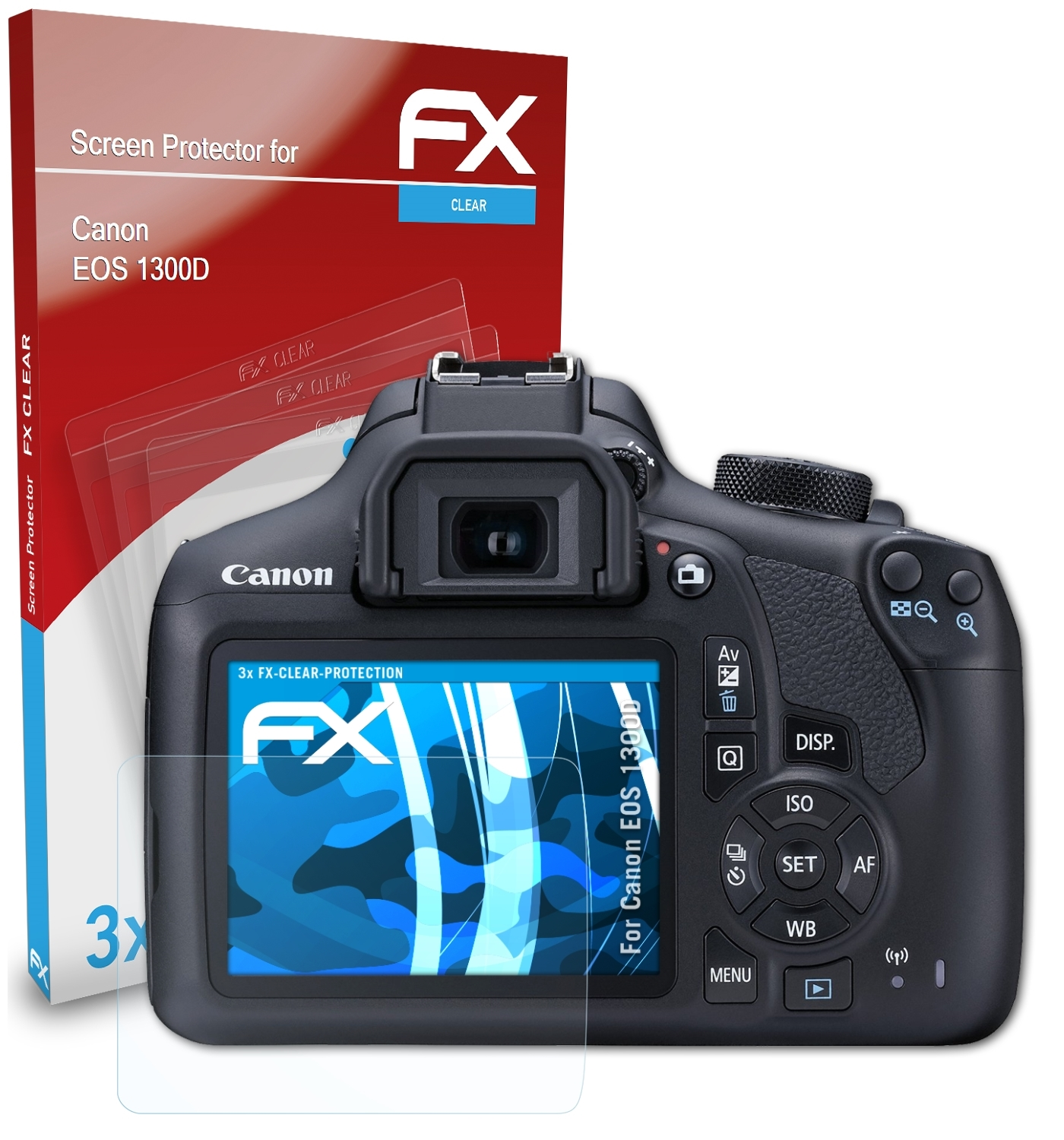 ATFOLIX 3x FX-Clear Displayschutz(für 1300D) EOS Canon