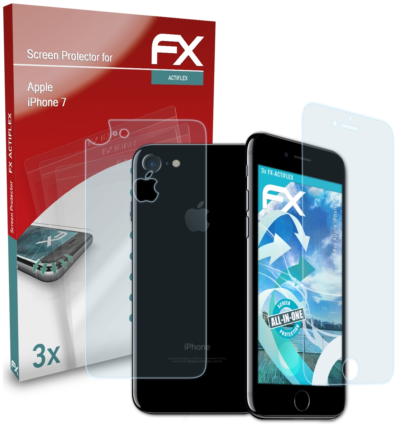 3x ATFOLIX FX-ActiFleX 7) Apple iPhone Displayschutz(für