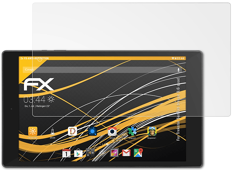 ATFOLIX 2x FX-Antireflex Displayschutz(für Trekstor SurfTab breeze 9.6 quad)