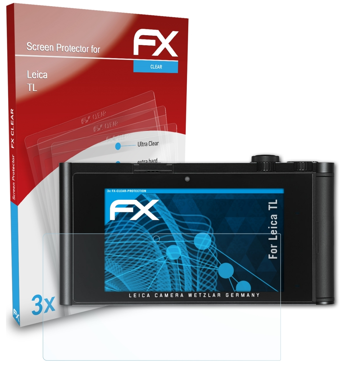 ATFOLIX 3x TL) Leica FX-Clear Displayschutz(für