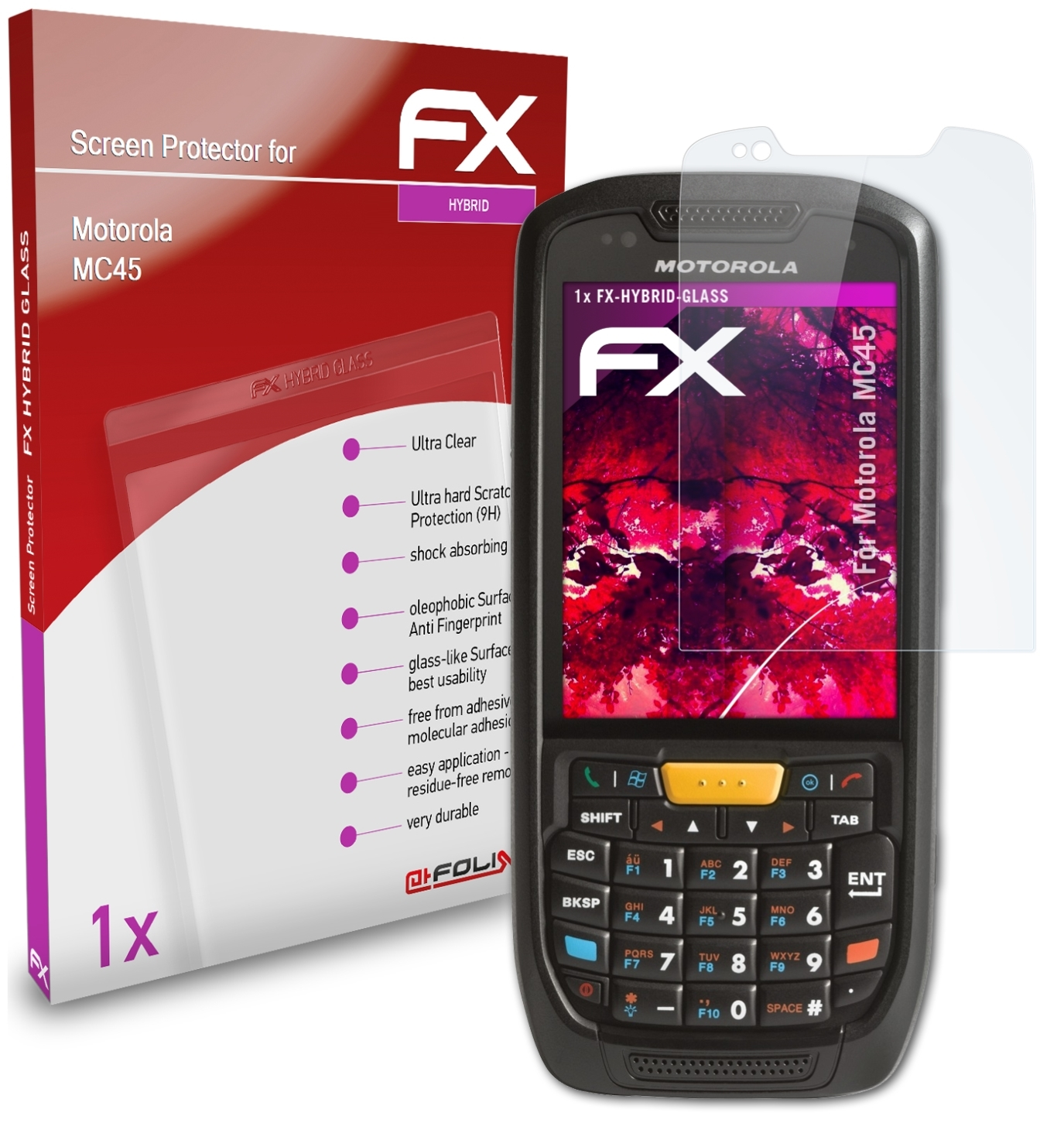 FX-Hybrid-Glass ATFOLIX MC45) Motorola Schutzglas(für