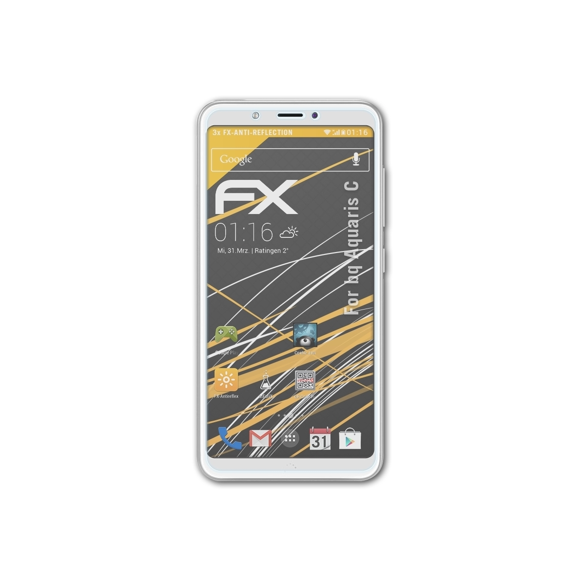 FX-Antireflex bq ATFOLIX Aquaris Displayschutz(für C) 3x
