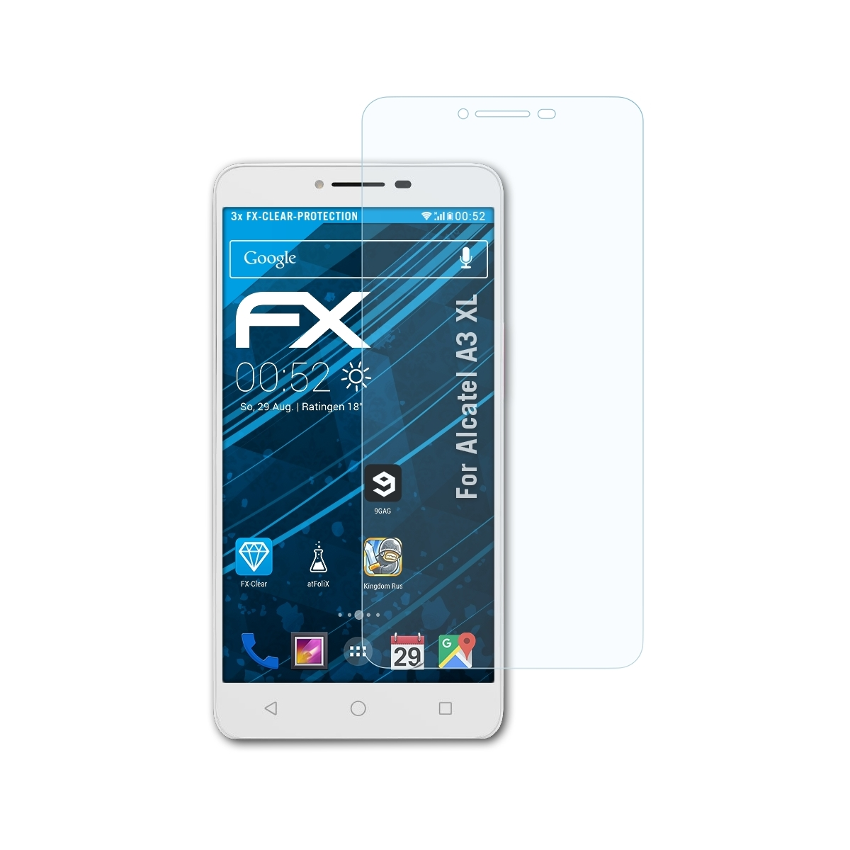 3x Alcatel ATFOLIX FX-Clear Displayschutz(für A3 XL)