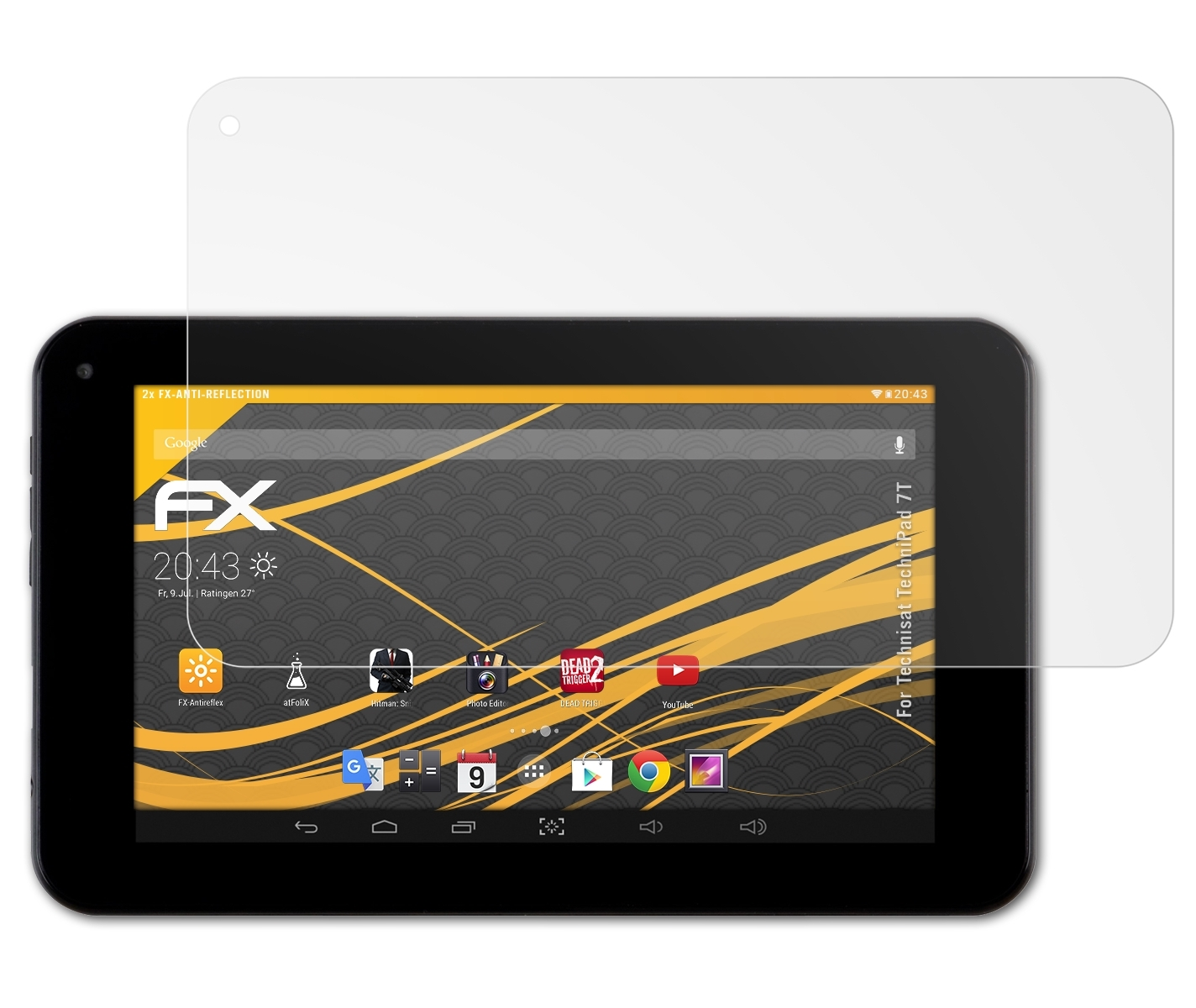 FX-Antireflex 7T) ATFOLIX Displayschutz(für 2x TechniPad Technisat