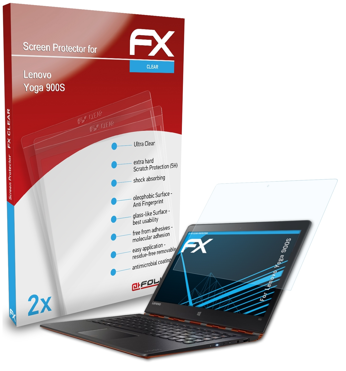 Yoga FX-Clear Displayschutz(für 2x ATFOLIX Lenovo 900S)