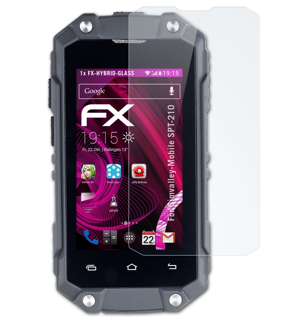 Simvalley-Mobile FX-Hybrid-Glass Schutzglas(für SPT-210) ATFOLIX