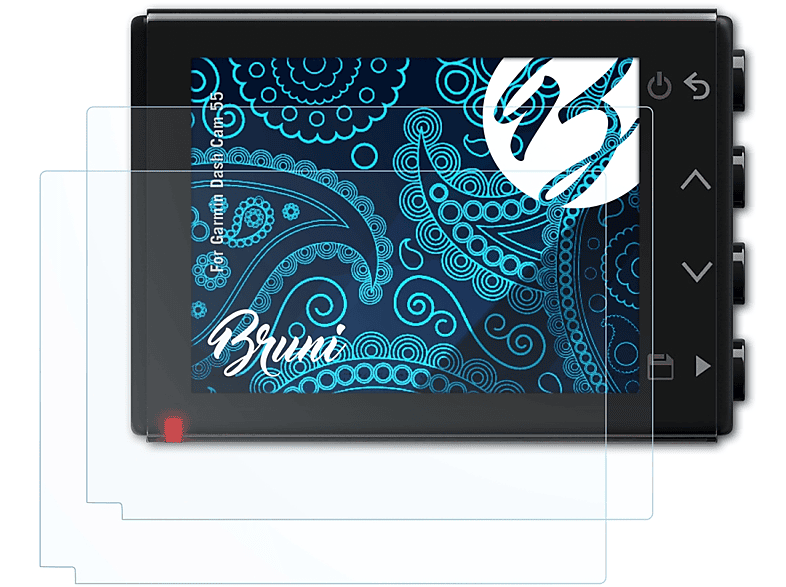 BRUNI 2x Basics-Clear Schutzfolie(für Dash Garmin 55) Cam
