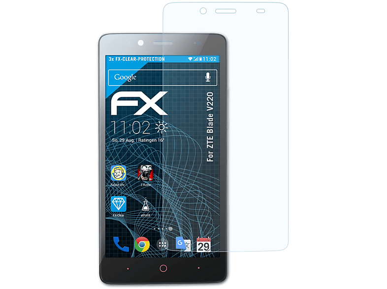 ATFOLIX ZTE Displayschutz(für 3x Blade FX-Clear V220)