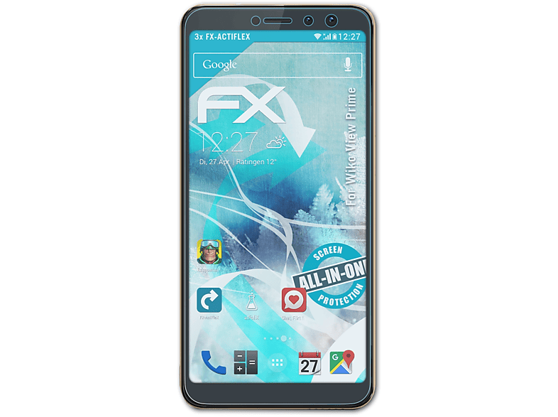 ATFOLIX 3x FX-ActiFleX Displayschutz(für Wiko View Prime)