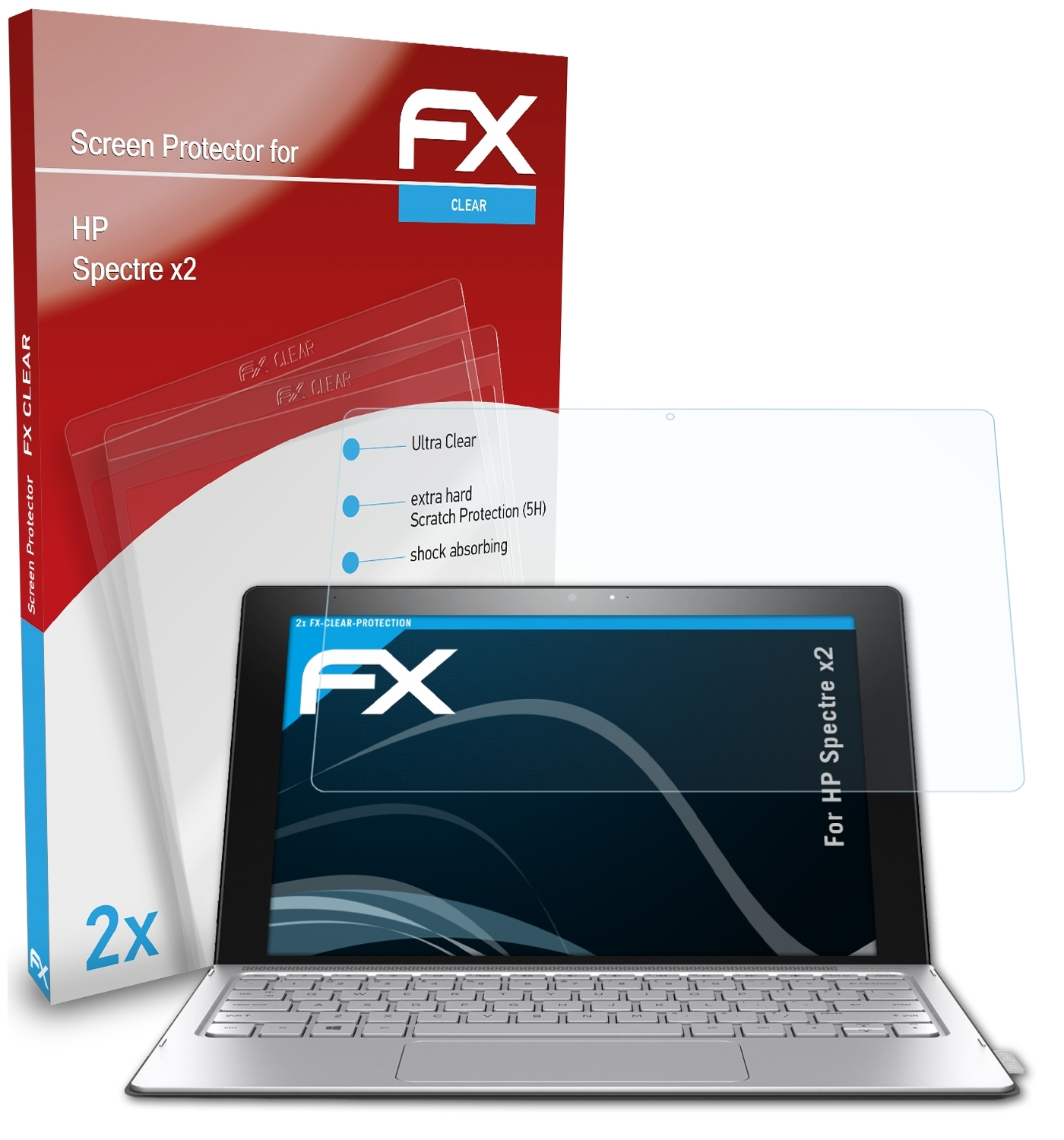 ATFOLIX 2x Displayschutz(für Spectre FX-Clear x2) HP