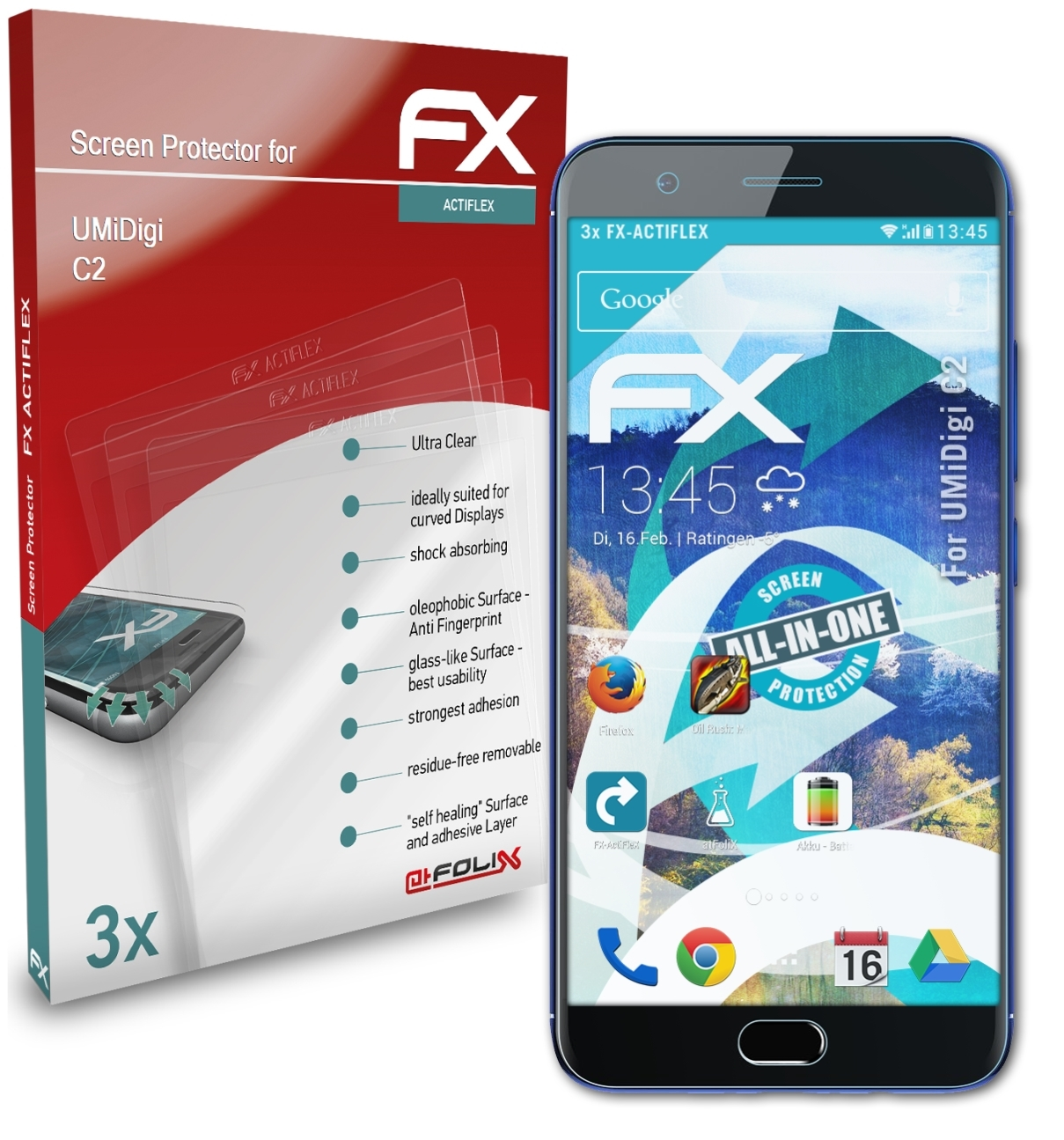 3x FX-ActiFleX UMiDigi Displayschutz(für ATFOLIX C2)