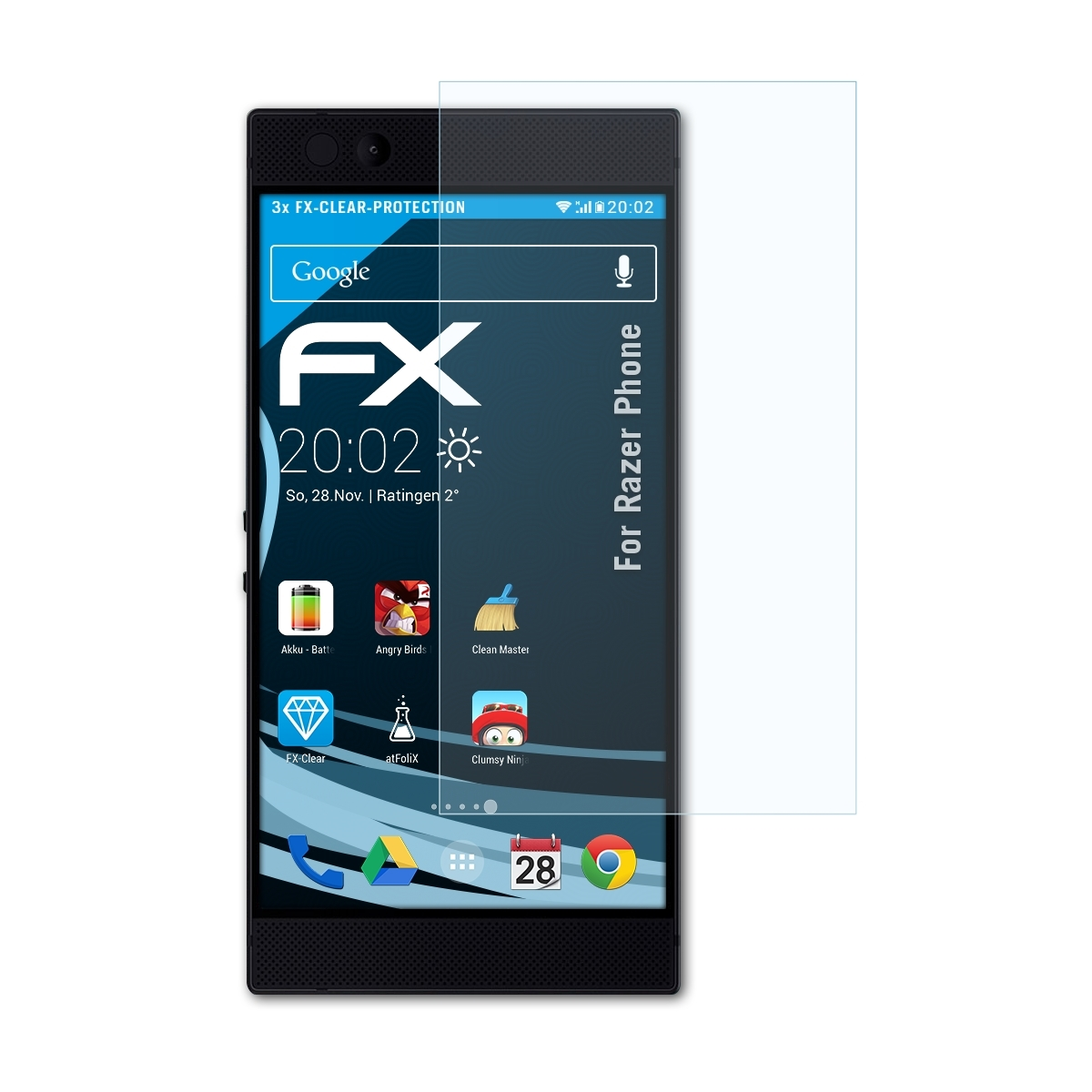 ATFOLIX 3x FX-Clear Displayschutz(für Phone) Razer