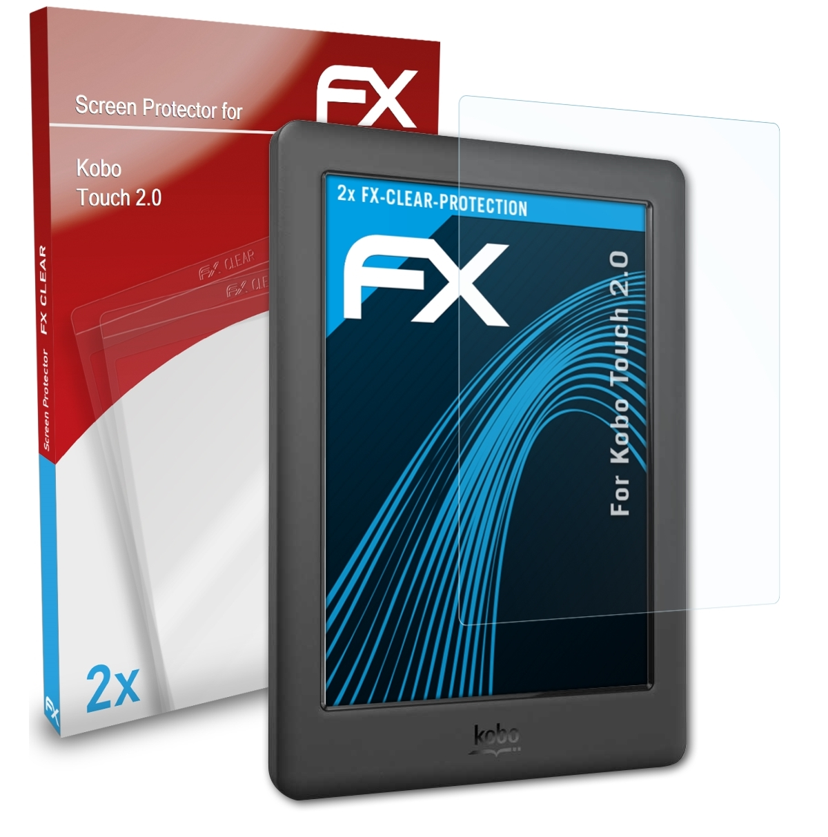 ATFOLIX 2x FX-Clear Displayschutz(für Kobo Touch 2.0)