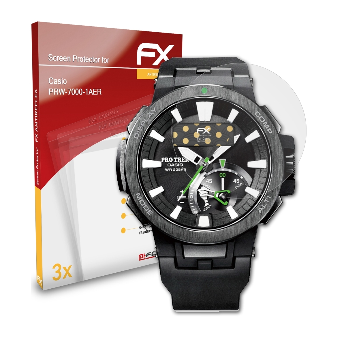 3x Casio ATFOLIX FX-Antireflex PRW-7000-1AER) Displayschutz(für