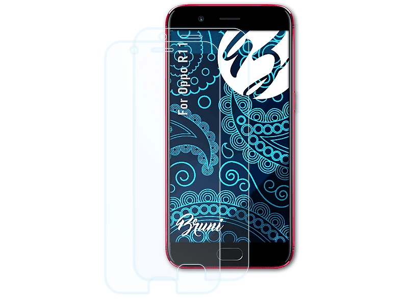 BRUNI 2x Oppo R11) Schutzfolie(für Basics-Clear