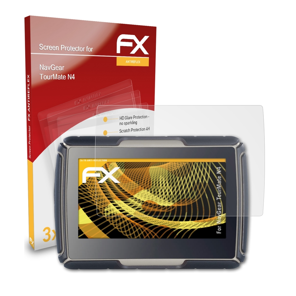 ATFOLIX FX-Antireflex 3x TourMate N4) Displayschutz(für NavGear