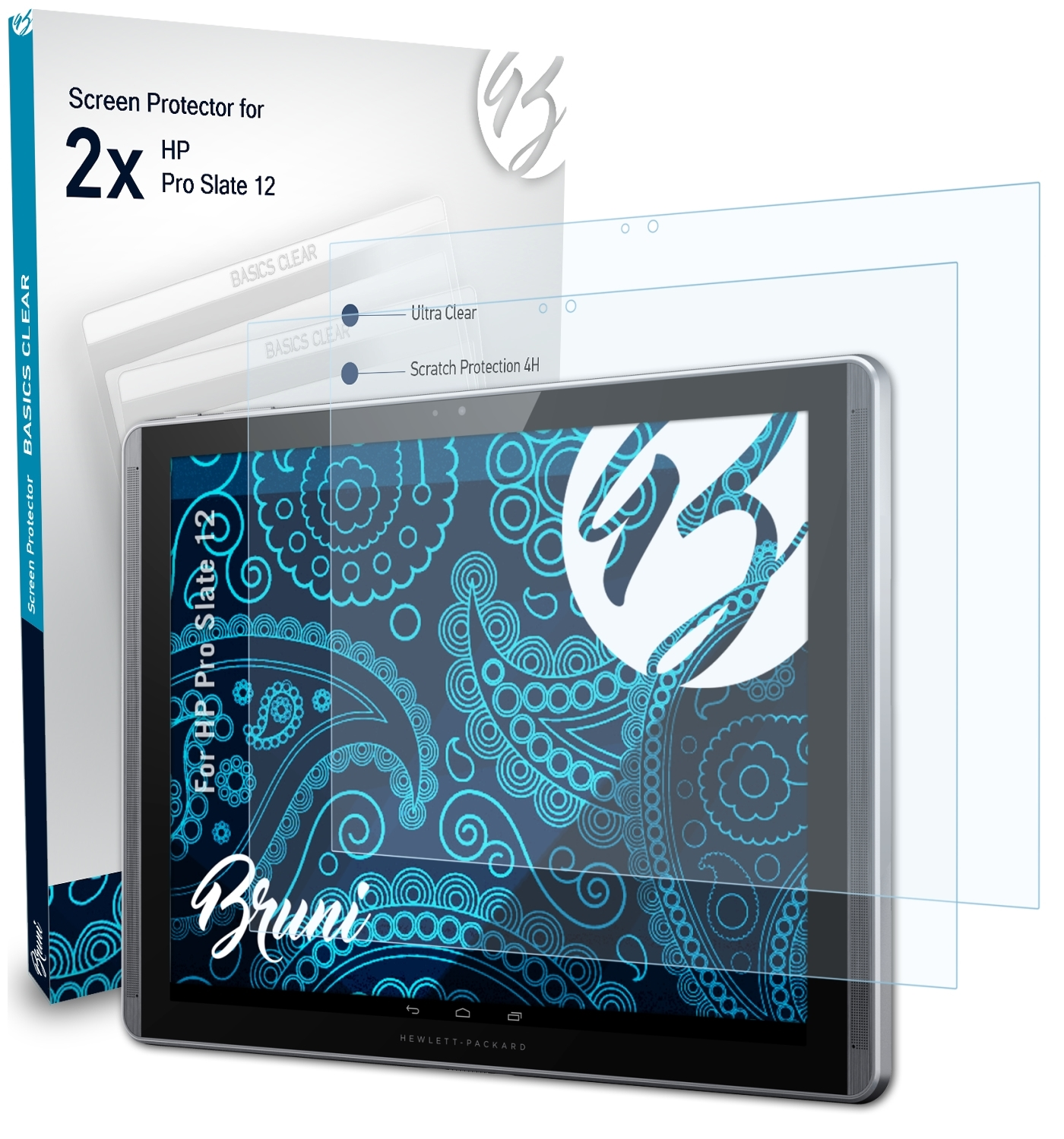 HP Slate 12) Basics-Clear Schutzfolie(für BRUNI 2x Pro