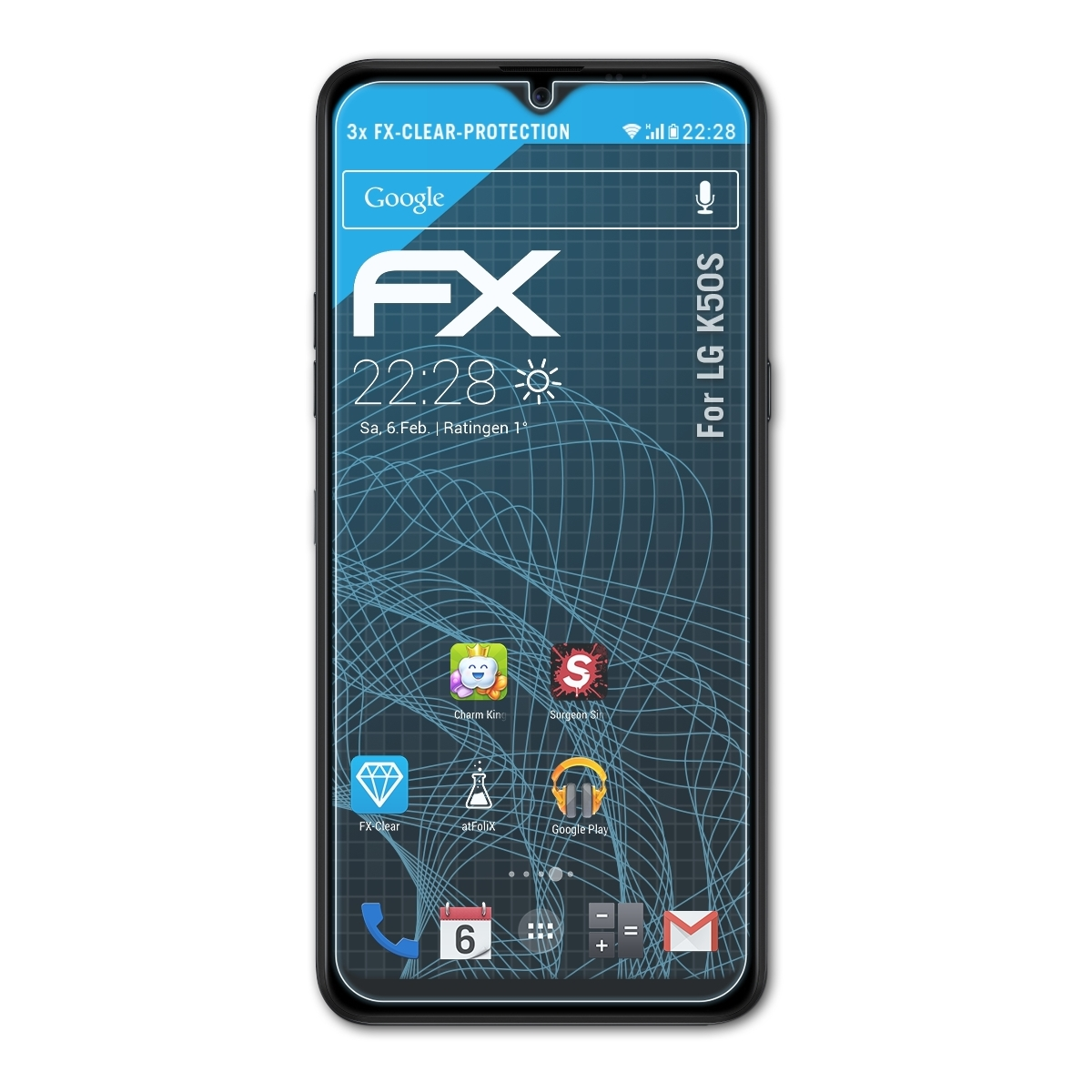 ATFOLIX 3x FX-Clear Displayschutz(für K50S) LG