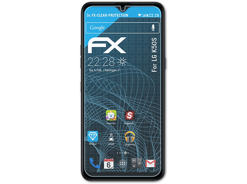 ATFOLIX 3x FX-Clear Displayschutz(für LG K50S)