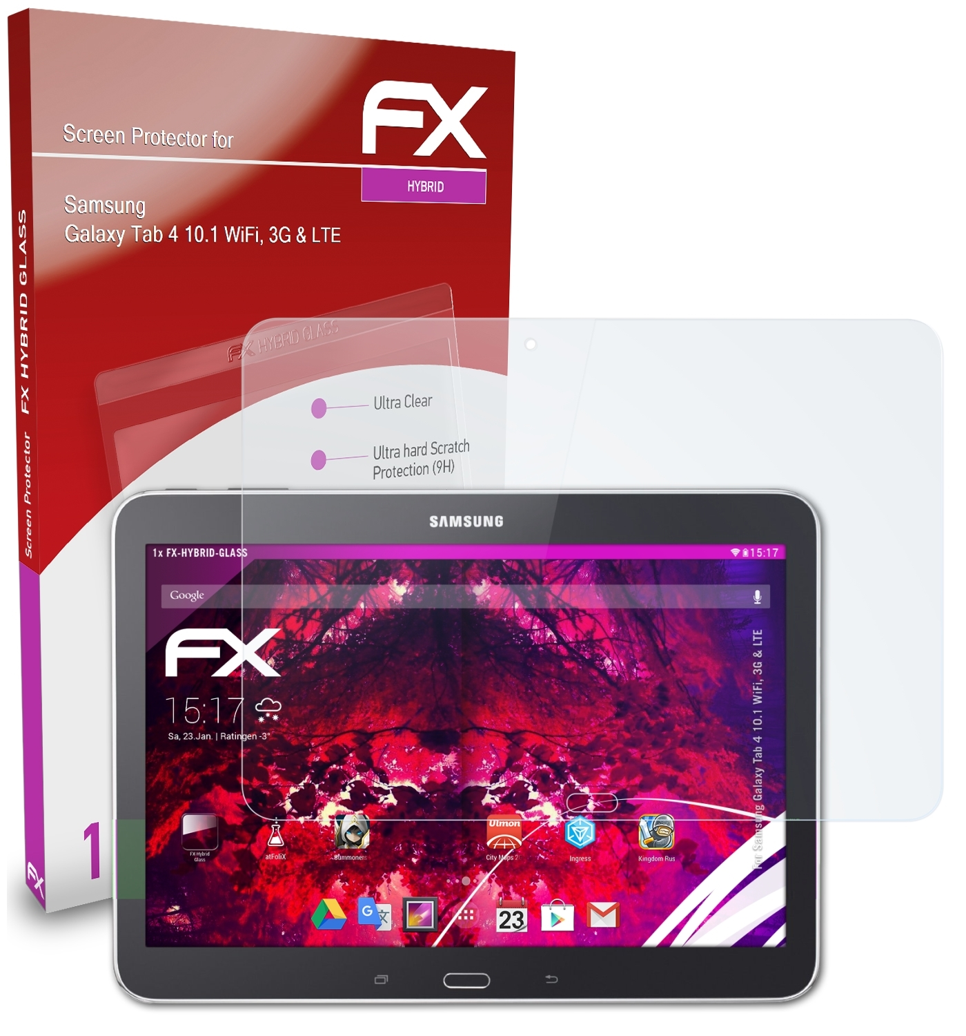 10.1 4 ATFOLIX Samsung & LTE)) 3G FX-Hybrid-Glass (WiFi, Tab Galaxy Schutzglas(für