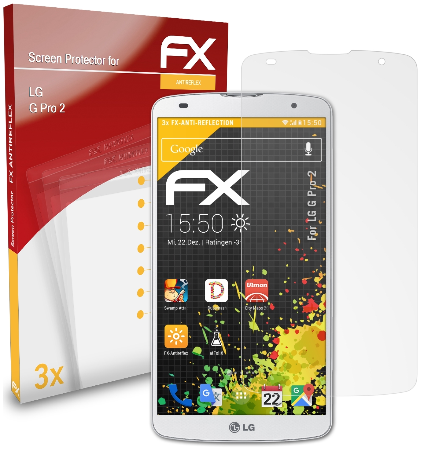 ATFOLIX 3x FX-Antireflex Displayschutz(für Pro G 2) LG