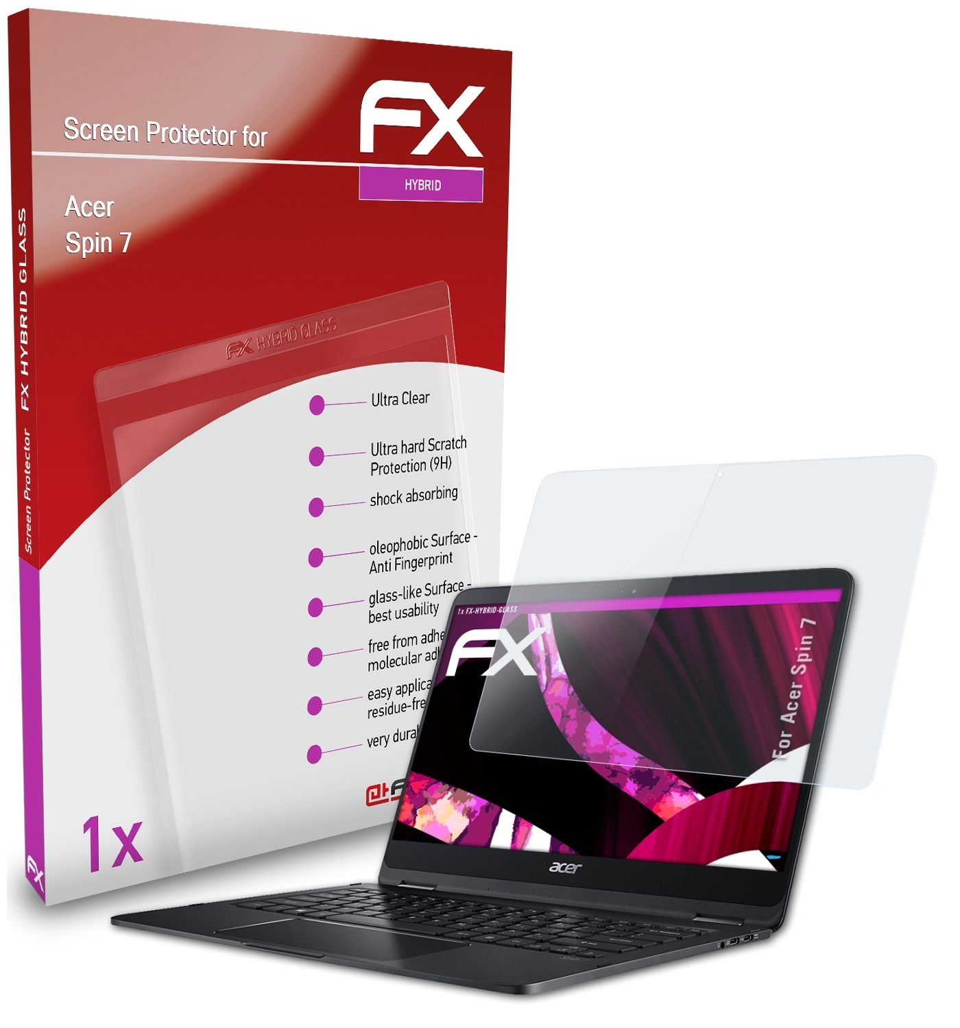 FX-Hybrid-Glass Acer 7) Spin ATFOLIX Schutzglas(für